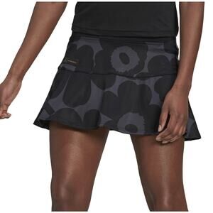 adidas x Marimekko Mini Skirt Floral Black Tennis Golf Pickleball Gold Size XS